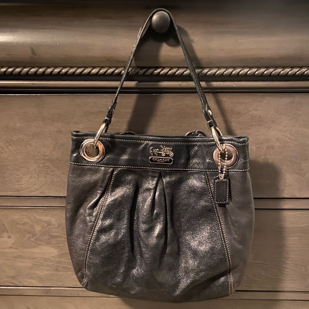 Coach Metallic Black Shoulder Bag